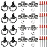 Schnellverschlüsse, Verschlüsse, Motorradverkleidung, Schrauben, 8er Set, 17 mm, schwarz, Nietplatte, RACEFOXX