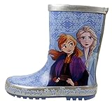 Frozen Girls Offiziell lizenzierte Frozen Memories Anna und Elsa Gummistiefel, Größe 39-47, blau, 25 EU