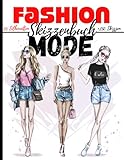 Notizbuch Mode Skizzen: +250 Figurenschablone mit leicht gezeichneten Schaufensterpuppen zum Zeichnen von Kleidung für Modedesigner und Stylisten I 130 pages – 8,5 * 11 in I