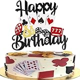 1 Stück Casino Tortendeko Geburtstag Glitter Casino Happy Birthday Cake Topper Poker Spiel Chips Spieler Kuchendekoration Las Vegas Casino Nacht Thema Party Casino Nacht Geburtstag Kuchendeko Zubehör