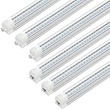 JESLED LED Röhre 120cm Komplett Set mit Fassung, 36W 5000K 5940LM LED Deckenleuchte Erweiterbar, Transparente Abdeckung LED Röhre für Garage, Werkstatt, Büros, Keller, 6 Stück
