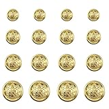 40 Stücke Gold Blazer Knöpfe Anzug Runde Form Metallknöpfe Uniform für Männer und Frauen (15mm 18mm 20mm 23mm im Durchmesser)