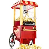 Gadgy Popcornmaschine Heißluft - Retro Popcorn Maker - Popcorn Maschine für Fettfreies Ölfreies Pop Corn - Gesunder Maïs Snack - Popkorn Maschine Rot für Candy Corn Süßigkeiten