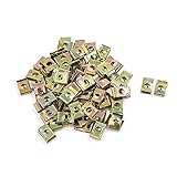 sourcing map sourcing map 100Stk Auto Befestigung Clips Türverkleidung Klammern Stoßstangen Zierleisten U Typ Metall 6mm Loch Drm