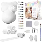 Hipsty Gipsabdruck Babybauch Set mit (23m) Gipsbinden, 12 Acrylfarben & vielem mehr | Der Bauchabdruck erinnert dich noch lange an deine Schwangerschaft | Komplettset Babybauch Gipsabdruck Set
