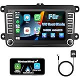 Jimtour Autoradio mit Bildschirm Bluetooth für VW Polo Golf 5 6 T5 Passat Caddy Seat Skoda, 2Din Auto Radio 7 Zoll Touch Display Android 13,mit DAB Navi WLAN Carplay Android Auto Lenkrad Strg