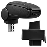 Mittelarmlehne Armauflage mit Staufach gepolstert Kunst Leder schwarz