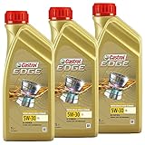 3x 1 L = 3 Liter Castrol Edge Fluid Titanium 5W-30 LL Motoröl