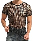 Manview Herren Unterhemd Netzstruktur - Netzhemd mit halbem Arm (XXL)