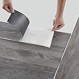 neu.holz Bodenbelag Selbstklebend 5,85 m² 'Grey Oak' Vinyl Laminat 42 rutschfeste Dekor-Dielen für Fußbodenheizung