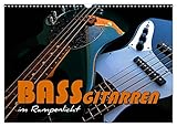 Bassgitarren im Rampenlicht (Wandkalender 2026 DIN A3 quer), CALVENDO Monatskalender: Auf jedem Kalenderblatt präsentiert sich ein anderer beliebter E-Bass (CALVENDO Kunst)