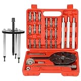 XHYASD 21tlg Lagerabzieher Set, Universal Innenlager Radlager Abzieher Werkzeug, Kugellager Abzieher, mit 6 Spannzangen, 3 Backen Abzieher, Chrom Vanadium Stahl
