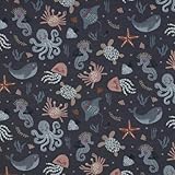 VmG-Store Jersey Stoffe Meterware zum Nähen Baumwolljersey Nähstoff Kinderstoff 140 cm breit III (Ocean Animals Jb052)