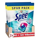 Spee Power Caps Deo-Frische Kick 120 (2x60 Waschladungen), Vordosiertes Vollwaschmittel mit 4 + 1 Formel für 24 h Frische, für Temperaturen von 20° - 95° C