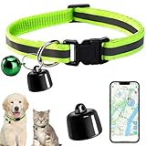GPS Tracker Katze Hund, Mini GPS Tracker für Katzen Hunde, Katzentracker Ohne ABO, Kompatibel mit iOS und Android, Bluetooth Haustierortungsgerät