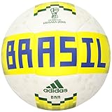 Adidas Offizielles Lizenzprodukt Brasilien Ball, unisex, S1806LSB046, White/Clear Blue/Matte Gold, Größe 5