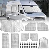 Opaltool Thermomatte Fahrerhaus Innen für 2019-2024 Mercedes Sprinter, 7-teiliges UV- & Wasserschutz Sonnenschutz Frontscheibe Innen für Wohnmobil Privatsphäre & Temperaturkontrolle