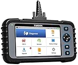 TOPDON OBD2 Diagnosegerät ArtiDiag600 4 Systemdiagnosen (Motor/SRS/ABS/Getriebe)& 5 Servicefunktionen (Öl-Reset/EPB/SAS/TPMS/Drosselklappe regulieren) Free Software-Upgrade Auto Vin