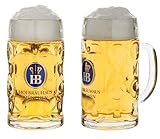 Bierkrug aus Glas mit originalem HB Logo | Hofbräuhaus München Glaskrug "Isarseidel" 0,5 l - für den kleinen Durst jetzt in halben Liter Format erhältlich