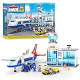 MAX Adventure Spielset Flughafen (793 Teile) Bausteine Spielzeug für Kinder ab 5 Jahren Fahrzeuge Auspacken Entdecken