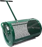 Landzie Rasen- & Gartenstreuer – 61 cm robuster Metallgeflechtkorb Push-Spreader – Kompost, Torfmoos, Oberboden, Mulch – langlebiges, leichtes Mehrzweck-Hofpflegegerät – Dungstreiter
