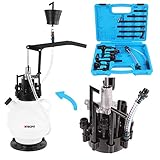 TECPO Getriebeöl Einfüllgerät 7.5 L Öleinfüllgerät Öl einfüllen ATF Ölwechsel Gerät VAG BMW Mercedes Opel Ford CVT DSG Ölwechsel inkl. 13 Adaptern