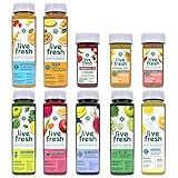 LiveFresh® Saftkur 5 Tage - 7 Säfte & 3 Shots Pro Tag - Mit Kurkuma, Ingwer, Zitrone, Äpfel, Cayenne, Limette, Orange & Guarana - Ohne Zusätze (inkl. 8,75€ Pfand)
