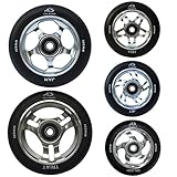 Cox Swain 2 STK. High End 100mm Stunt Scooter Rollen Alu Core - ABEC 11 Lager, Colour: Triat (Black Silver), Size: 100mm