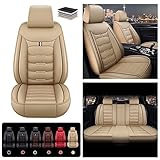 Shanhua Sitzbezüge Auto Set Autositzbezüge Für V70 2000-2010 Schonbezüge Vordersitze Und Rücksitze Mit Airbag System -Beige