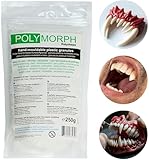 Polyshape Polymorph - formbare Plastikgranulate für Halloween, Vampirzähne, Zahnprothesen, Spezialeffekte, Vampir zähne – für Erwachsene und Kinder Vampir zähne - 250g Beutel
