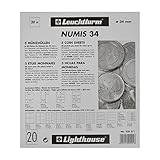 Numis Münzhüllen 34: Münzhüllen Numis, 20 Fächer bis 34 mm, 5er Pack