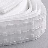 Hoonng Gardinenband Kräuselband, Vorhangband zum Aufnähen, Faltenband für Gardinen, 75 mm Breit Karte a 3M