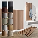 HEXIM Akustikpaneele 138,5x60cm Holz Comfort - flexible Holzpaneele Platten Lamellenwand MDF Wandpaneele Lamellenverkleidung Wandverkleidung schalldämmend (0.83m² Teak)