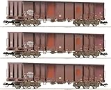 Roco 6680017 TT 3-TLG. Set: Offene Güterwagen, DR, Ep. IV