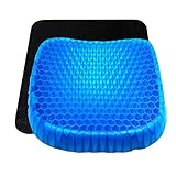 WXFLGH Gel Sitzkissen Orthopädisch, Extra Doppelt Dickes Gelkissen mit Rutschfestem Bezug zur Linderung von Rückenschmerzen, Sitzpolster Bürostuhl Gel Kissen für Rollstuhl des Home Office(Runden)
