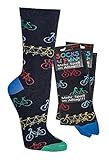Socks4Fun Damen Jungen Mädchen Socken (2 Paar) bunt 42-47 Fahrrad