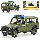 Mercedes-B G-Klasse G Wolf Military Police Arme Grün H0 1/87 Schuco Modell Auto