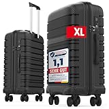 GENTOR Reisekoffer groß XL mit Rollen – Hartschalenkoffer 74x49x29 cm – Trolley Koffer mit TSA-Schloss, 4 Leise Rollen, Stabil & Leicht – Rollkoffer für Aufgabegepäck & Urlaub (Schwarz)