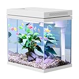 10L Nano Fischtank Aquarium mit LED-Leuchten & Filtersystem,Filtermedien, tropischeAquarien (10L)