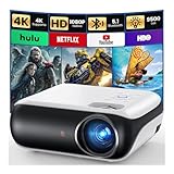 Mini Beamer 4K, HAPPRUN H1 Full HD Beamer mit Bluetooth – Native 1080P Tragbarer Outdoor Projektor mit Lautsprecher, Kompatibel mit Smartphone, HDMI, USB, AV, TV-Stick, PS5 für Heimkino, Schlafzimmer