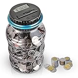AOZBZ Spardose Zähler Sparschwein mit LCD Anzeige, Automatische Münzzähl-Spardose sicheres münzsparendes Bargeld Geeignet für Kinder, Geburtstagsgeschenke, (1,8 L)