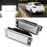 LED Kennzeichenbeleuchtung Lampe, 2 Stück Auto LED Kennzeichenbeleuchtung für Clio Espace Twingo Megane Laguna 3W, 6000K