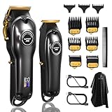 SUPRENT Haarschneidemaschine Professionelle und Trimmer- Haarschneider Set für Herren Zero Gap, Kabelloses Friseur Haarschneidemaschine Profi mit LED-Display (Schwarz)