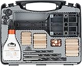 wolfcraft Universal-Meisterdübler-Set 4645000 | 78-teiliges Komplett-Starter-Set zur Herstellung von sauberen Holzverbindungen mit Ø 6, 8 und 10 mm Holzdübeln