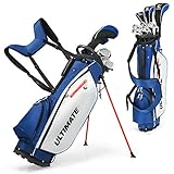 COSTWAY 10-teiliges komplettes Herren Golfschläger Set mit 460cc Driver | Fairway-Holz | Hybrid | Eisen 6, 7, 8, 9, PW & Putter, Golfset