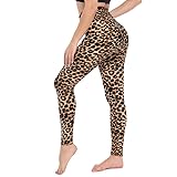 CAMPSNAIL Leggings Damen High Waist Blickdicht Leggins für Sport Yoga Gym (Leopard,S-M)