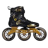 LIKU Performance 125 3WD Speed Inline Skates Unisex (Schwarz & Gold, Herren 10.5/Damen 11.5)