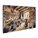 islandburner Prime Bild auf Leinwand Alte Schmiede Werkstatt innenansicht Holzwerkstatt Atmosphäre Bilder Wandbilder Poster