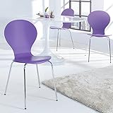 cagü - Retro Lounge Design Klassiker Stuhl JACOBSEN Lila Küchenstuhl