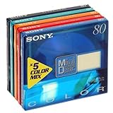 Sony - MiniDisc, Color Mix - cellophaniert, 5 MDS mit je 80 Minuten